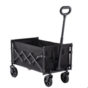 Overmont Collapsible <b>Foldable</b> Alloy Steel Wagon Cart 49.2'' Extended 300LB Load Capacity Tubeless Wheels Portable Shopping - Product Image 1