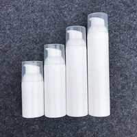 En stock, vente en gros, flacon en plastique sans air blanc de 15 ml, 30 ml, 50 ml, emballage sans air vide pour crème de soin de la peau, conteneur cosmétique
