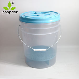 Seau de lavage de voiture en plastique transparent Innopack de 4,5 gallons avec couvercles bleus de 5 gallons, fûts filtrants pour l'emballage des aliments et de l'huile - Product Image 3
