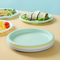 Ensemble de 6 assiettes écologiques de couleur pastel, lavables au lave-vaisselle, réutilisables, pour cuisines et fêtes très occupées