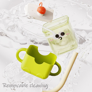 ถ้วยน้ำดื่มพลาสติกสำหรับเด็กปราศจาก BPA แก้วนมพร้อมที่จับถ้วยน้ำกันรั่วสำหรับเด็กทารกขายส่ง - Product Image 2