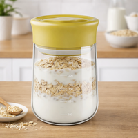 Frasco de Vidrio de Boca Ancha Mason Jar 2026, 16 oz, 27 oz 90 °   Frasco de Vidrio con Tapa Giratoria para Almacenamiento, Frasco para Aperitivos y Overnight Oats de Grado Alimenticio, OEM/ODM Disponible