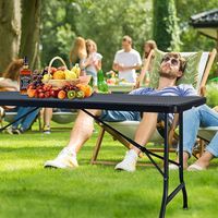 Table pliante rectangulaire d'extérieur pour la restauration, les pique-niques, les barbecues, légère, en rotin, pour les hôtels, les parcs