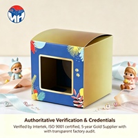 Boîte en papier avec fenêtre transparente, logo personnalisé, impression colorée, emballage pour petits jouets, petite boîte cadeau