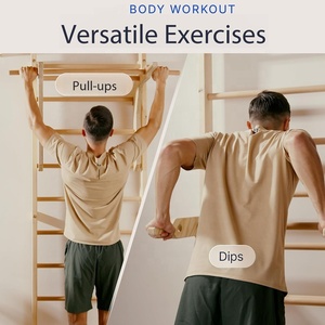 Wellshow Sport Barre de <span class=keywords><strong>gymnastique</strong></span> multifonctionnelle murale en bois pour enfants et adultes - Product Image 3
