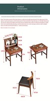 Bureau compact et durable pour l'étude à domicile, bureau d'écriture en bois de 60/80 cm avec rangement, table de bureau écologique pour petit appartement