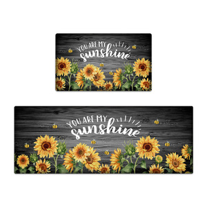 Ensemble de tapis de sol de cuisine en PVC, imprimé tournesol, imperméable, antidérapant, rectangulaire, lavable, résistant à l'huile - Product Image 5