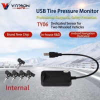 Système de surveillance de la pression des pneus sans fil avec capteur interne USB TPMS pour 5 roues TPMS Android