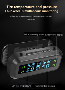 Système de surveillance de la pression des pneus de voiture solaire super intelligent TPMS avec écran LCD numérique, fixation sur pare-brise, jauge de pression des pneus IPX7 - Product Image 2