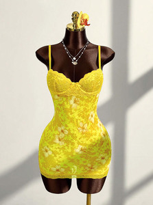 วิวิบลุค Z324DS ผู้หญิงชุดฤดูร้อนเซ็กซี่ลูกไม้เย็บปะติดปะต่อชุดเดรสเรโทรพิมพ์ลายดอกไม้แบ็คเลส มินิปาร์ตี้คลับเดรส - Product Image 6