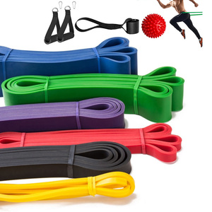 Set di Bande Elastiche ad Alta Resistenza con Maniglie, Logo Personalizzato, per Esercizi di Trazione e Allenamento Anca, 5-150 Libbre, per Palestra Domestica - Product Image 1