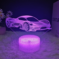 Lampe de nuit décorative Anime en acrylique, veilleuse LED pour chambre à coucher avec fonction de minuterie silencieuse et arrêt automatique