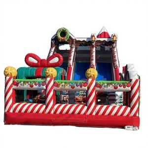 23ft Christmas Inflatable PVC Double Lane Tubing <b>Slide</b> 4x7m Customized Color Option 3-Year Warranty <b>for</b> Holiday Use - Product Image 1