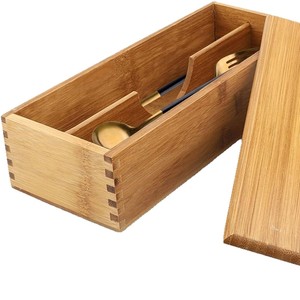 Caja de almacenamiento de madera para cucharas y palillos, para el hogar y la cocina, con tapa. - Product Image 5