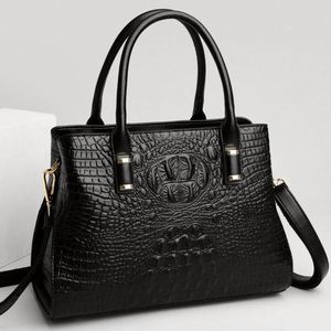 Women's Large Capacity Tote Bag Single Shoulder Crossbody Pattern Fashionable Middlen Aged Handbag with Two Straps <b>Open</b> Closure - Product Image 1