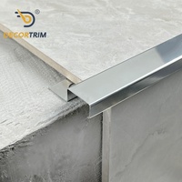 DECORTRIM Profil en aluminium personnalisé Garniture de bord d'escalier en céramique en aluminium Bandes décoratives en métal Nez d'escalier