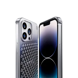 Casing ponsel Aluminium mewah tahan air tahan guncangan, casing pendingin ponsel logam wangi model baru untuk Iphone 15