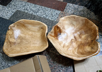 Smoothie bricolage naturel en gros Mini assiettes jetables laqué ensemble cuillère en bois petite coquille noix de coco bol pour la fabrication de bougies