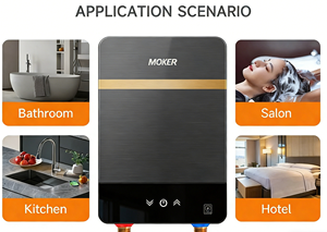 Chauffe-eau électrique à brancher avec installation facile, adapté à la <span class=keywords><strong>location</strong></span>, utilisation domestique, hôtel, affichage LED, 220V, 3000-3999W - Product Image 2