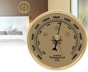 Barómetro doméstico montado en la pared 960-1060hPa Manómetro Estación meteorológica Barómetro colgante de pared de Metal Termómetro 90mm - Product Image 1