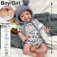 Poupée Reborn Anatomiquement Correcte Corps Complet en Silicone Bébé 17 Pouces Vivienne Ultra Douce Poupées Réalistes pour Filles/Garçons Cadeaux de Noël