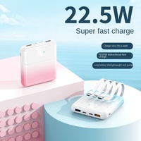 Originality Propre Quatre Fils Mini Banque de Puissance de Charge Super Rapide 10000 MA 22.5W Affichage Numérique PD20W Alimentation Mobile Ultra-mince