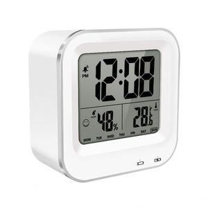 Fashion Home Electronic LCD <b>Cube</b> Alarm Clock Night <b>Light</b> Thermometer Hygrometer Calendars Backlight Rechargeable Battery Modern - Product Image 4