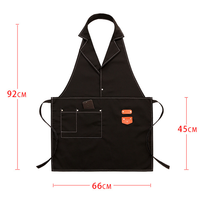 Tablier de travail unisexe à col à revers, sans manches, avec poches multi-outils, pour barbier, café, boulangerie, uniforme de travail