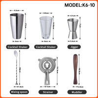 Ensemble de bar à cocktails en acier inoxydable durable, personnalisable, de différentes capacités et styles, avec logo, fabrication directe d'usine, shaker de 800 ml