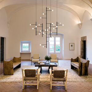 Luce moderna nuova creativa Duplex grande lampada a scala lunga lampadario da soggiorno Nordic semplice luce a sospensione - Product Image 3