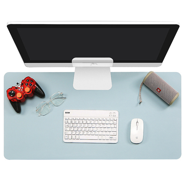 Custom Logo Waterproof PU Leather Office Dual Side Large Size Leather Mouse Pad Desk Mat