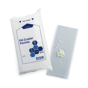 Clear Custom Logo Medical Pouch Bag PE Plastic Disposable Pill Crusher Pouch for Hospital