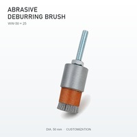 Brosse à débavurer personnalisable à filaments abrasifs, tige filetée, fixation à écrou hexagonal, diamètre de tige métallique Brosse de finition à picots de 50 mm