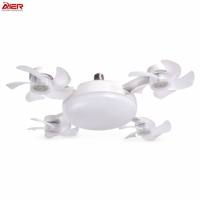 Ventilateur de plafond LED avec lumière, douille E27, sans perçage, installation facile, design moderne et minimaliste, pour chambre et cuisine