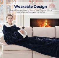 Couverture chauffante électrique portable avec chauffage intelligent à température constante en fibre de carbone lavable à l'eau