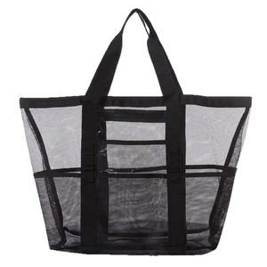 กระเป๋าตาข่ายแบบมีหูหิ้ว ความจุขนาดใหญ่ 4-6 ช่อง กระเป๋าเดินทางแบบพกพา กระเป๋าใส่ของชายหาด กระเป๋าว่ายน้ำ แยกส่วนเปียกและแห้ง - Product Image 5