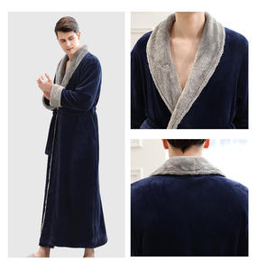 Autunno e Inverno <span class=keywords><strong>Pigiama</strong></span> di Flanella ispessimento degli uomini può essere personalizzato ricamato accappatoio - Product Image 4