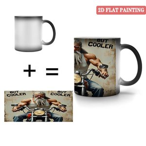 Taza de Cerámica Negra Esmerilada de 11 oz, Taza Mágica que Cambia de Color por Sublimación, Diseño Sensible al Calor - Product Image 4
