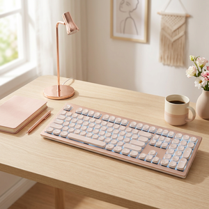 Nouveau kit de clavier de jeu mécanique en aluminium, tri-mode, disposition 102 touches, hot-swap, ergonomique, sans fil 2,4 GHz, USB-C, rétroéclairage LED - Product Image 1