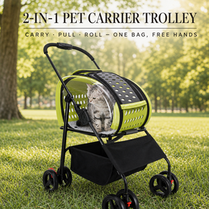 Sac à dos pour chat pliable 2-en-1 avec roulettes et bulle respirante pour les voyages - Product Image 1