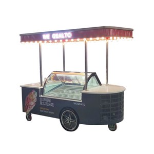 Mobile Push Cart Display Ice Cream/ice Cream <b>Trolley</b>/cart to Sell Ice Cream - Product Image 3