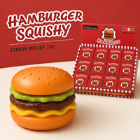 Jouet Squishy Hamburger, Jouet Anti-Stress à Presser, Cadeau Nouveauté Sensoriel, 1 Pièce en Boîte Colorée