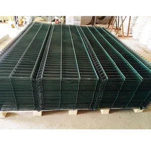 Anping Factory Green PVC Coated Curved Iron Mesh Fence Panels/ Iron Powder Coating Mesh Fence Panels