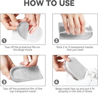 Coussinets de talon orthopédiques en silicone gris, respirants, lavables et ajustables pour l'équilibre des jambes et la correction de la différence de longueur