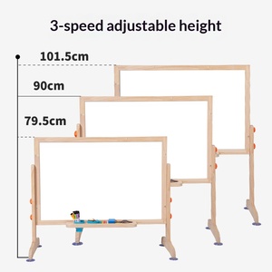 Large Double-Sided Magnetic Wooden Easel Multi-Functional Foldable Drawing Board Black White Floor-Standing DIY for Ages 2-14+ - Product Image 1