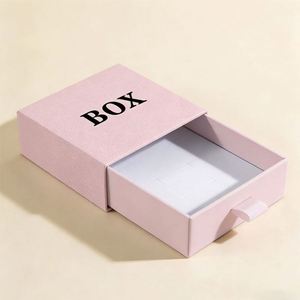 Custom Logo Printing Rigid Cardboard Luxury <b>Small</b> Rectangle <b>Sliding</b> Box Sleeve Pull Out Drawer Gift Boxes for Packaging Jewelry - Product Image 3