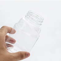 Flacon en plastique PET de qualité alimentaire de 250 ml, vide, pour pilules, vitamines, compléments alimentaires, comprimés, médicaments, avec bouchon de sécurité enfant.