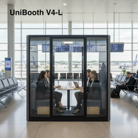 UNIBOOTH V4-L Cabines Acoustiques Multifonctionnelles Durables et Insonorisées, Design Moderne, Mobiles, en Aluminium de Précision, pour Bureau et Centre Commercial