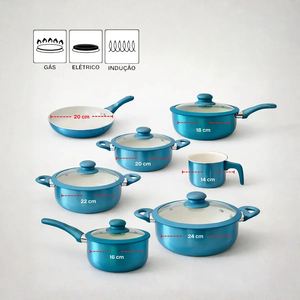 High Quality Ceramic Coated Pot <b>Pan</b> Silicone Glass Lids Soft Touch Handle Non Stick 12 Piece Aluminium Cookware Set - Product Image 2