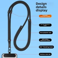 Lanière de téléphone 3-en-1 réglable anti-perte avec conception de dessin animé mignon Courroie de poignet durable pour le cou Accessoire de bandoulière portable